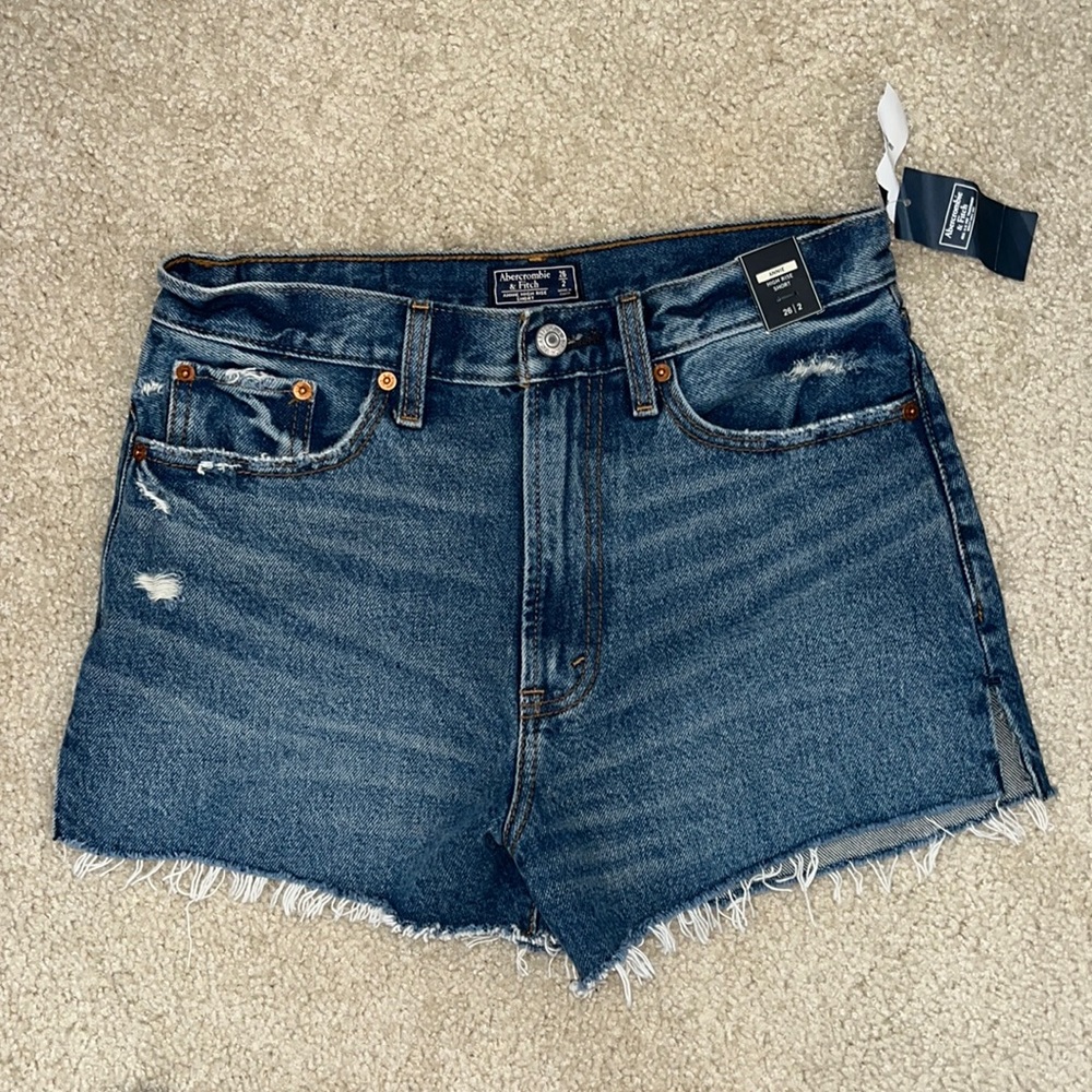 Abercrombie high rise denim shorts